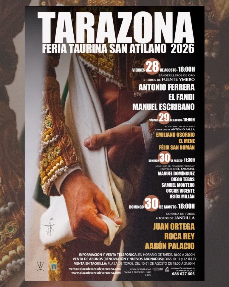 Roca Rey, Juan Ortega y Aarón Palacio estelarizan los carteles de una ambiciosa Feria de Tarazona 2026