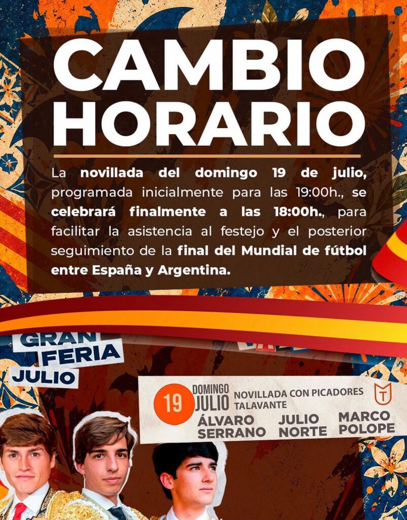 Valencia cambia el horario del tercer festejo de la Feria de Julio