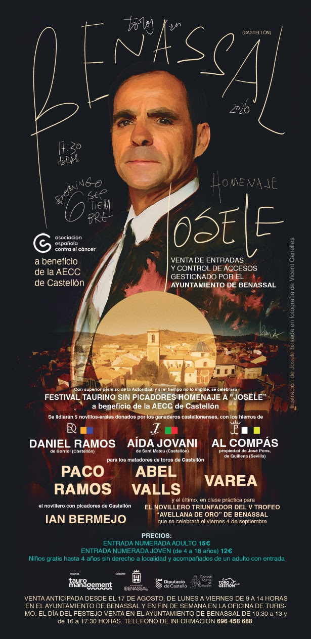 Benassal celebrará un festival taurino benéfico a favor de la AECC en homenaje al banderillero castellonense «Josele»